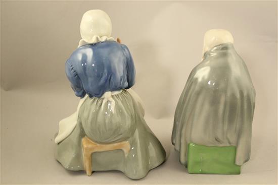 Two Wade porcelain figures of Hille Bobbe and an Irish porcelain figure of Mother MacCree, c.1938-50s, 23.5cm and 21cm